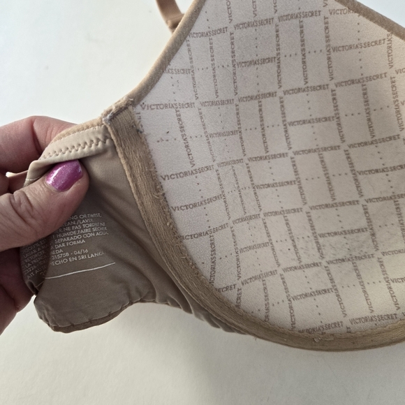 Victoria Secret uplift semi demi nude beige light skin tone marked sz 32DD - Picture 5 of 7